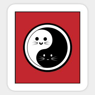 Yin Yang Cats Sticker